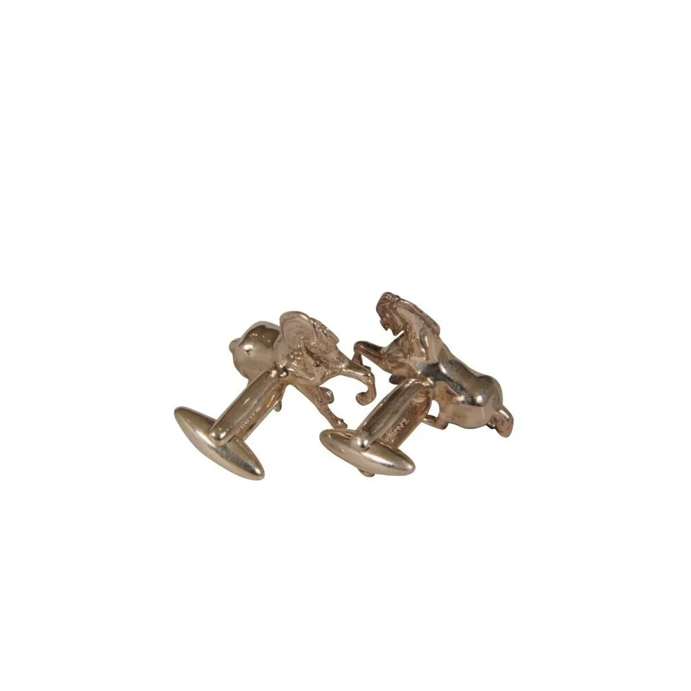 Zaunick Mens Wild Horses Cufflinks .925 Sterling Silver Long Sleeve Dress Shirt